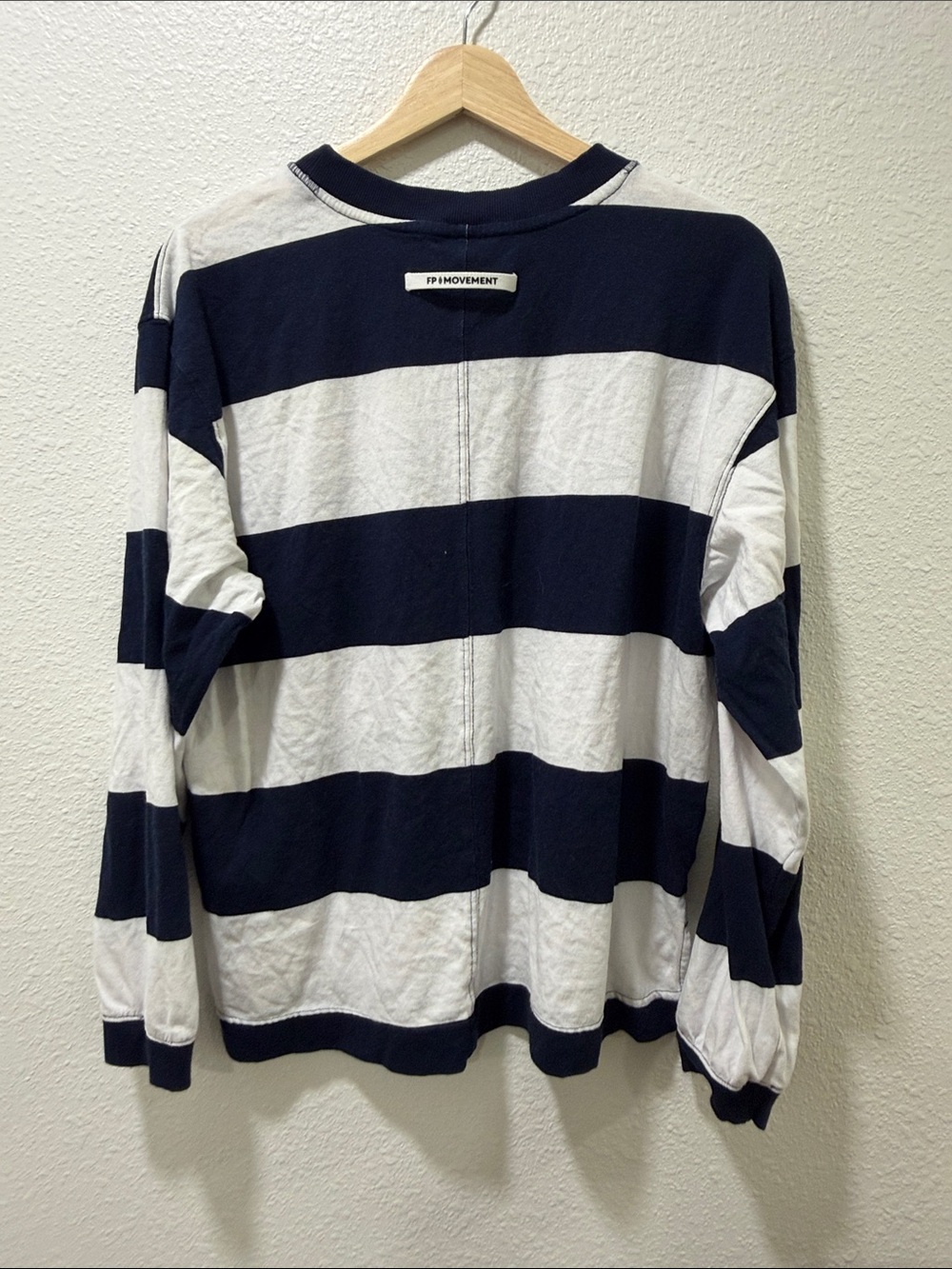 FP Movement by Free People Navy & White Striped Long Sleeve Pullover - Picture 3 of 3